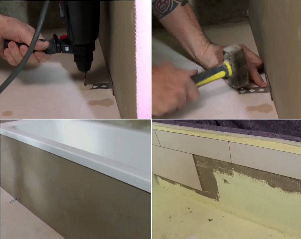 Один из способов закрыть пространство под ванной