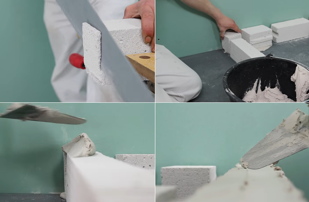 Основание для установки поддона. Нанесение клея