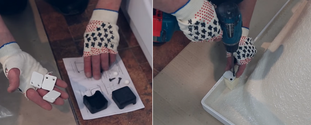 Прикрутите зажимы для декоративного экрана