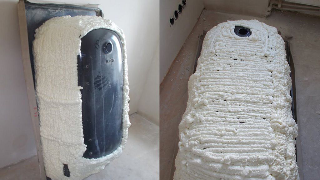 Запенивание ванны, пример