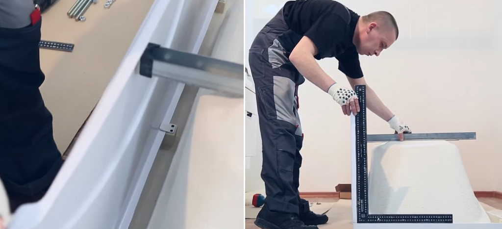 Защелкиваем экран и выставляем положение швеллеров