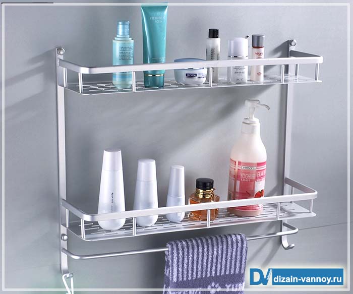 Алюминиевая полочка для банных принадлежностей полка для ванной навесная