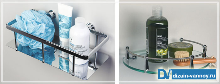металлические полочки для ванной комнаты