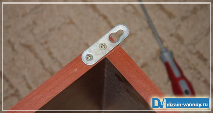 Стандартный вариант крепления на обычные петли шкафчик для ванной своими руками