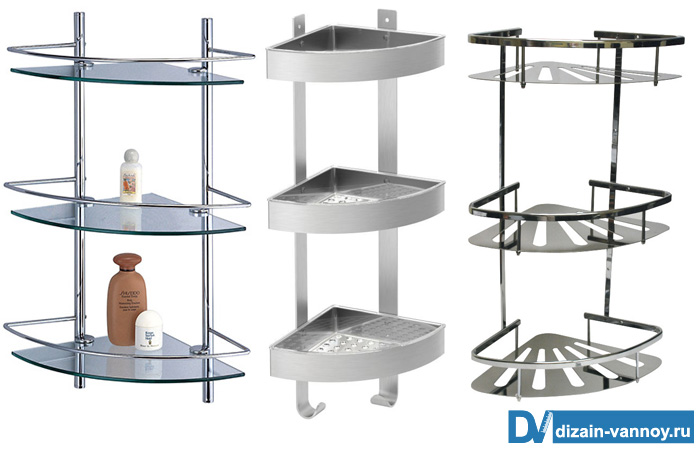 полки для ванной комнаты угловые