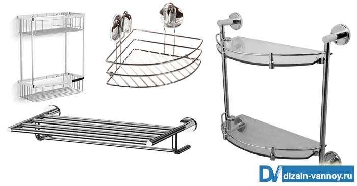 полка в ванную хромированная