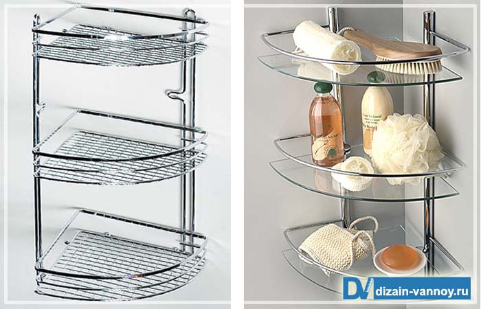 хромированные полочки для ванной комнаты