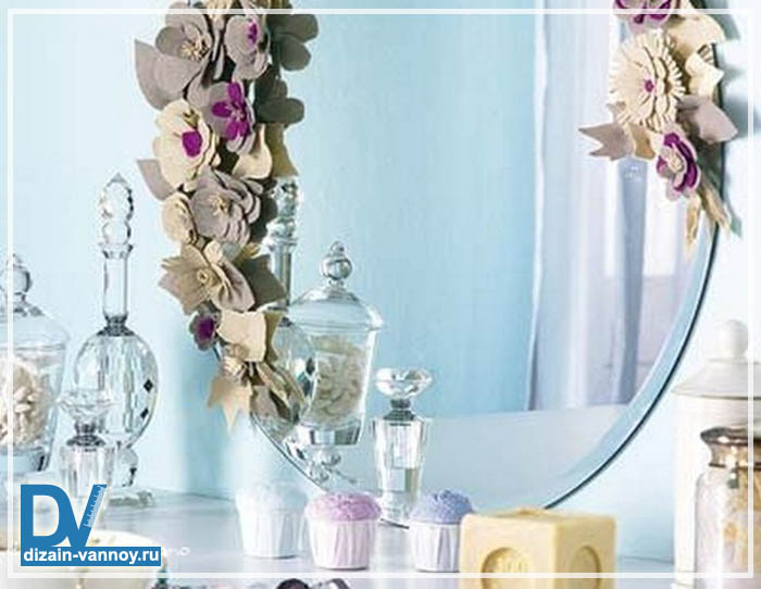 Оформление зеркала в стиле декупаж зеркало с рисунком в ванную